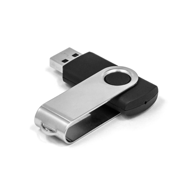 Флешка 64GB USB Flash Mirex Swivel Rubber (черный/серебристый)