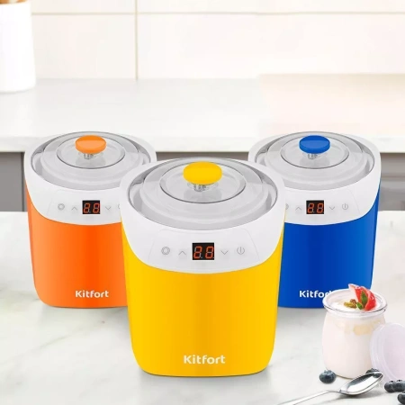 Йогуртница Kitfort KT-4090-2 (бело-оранжевый)