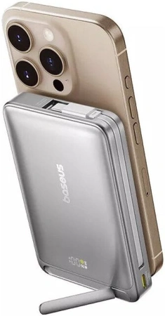 Внешний аккумулятор Baseus Nomos Qi2 Magnetic Power Bank 10000mAh (серебристый)