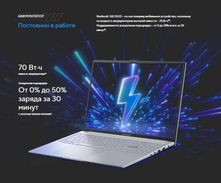 Ноутбук ASUS Vivobook 16X/ K3604VA-MB244/ i7-1355U/ 16 WUXGA IPS/ UMA/ 16GB/ 1TB/ DOS/ noODD/ SILVER