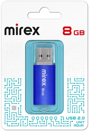 Флешка 8GB Mirex Unit Aqua USB 2.0 13600-FMUAQU08 (синий)