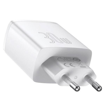 Сетевое зарядное устройство Baseus Compact Quick Charger 2U+C, 30W, белое