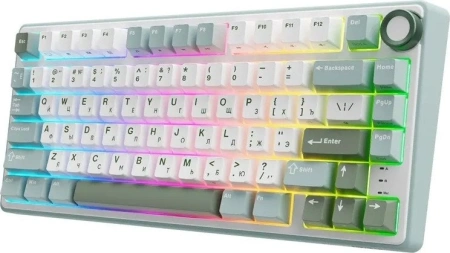 Клавиатура Royal Kludge R75 RGB Sky Cyan (RK Brown)