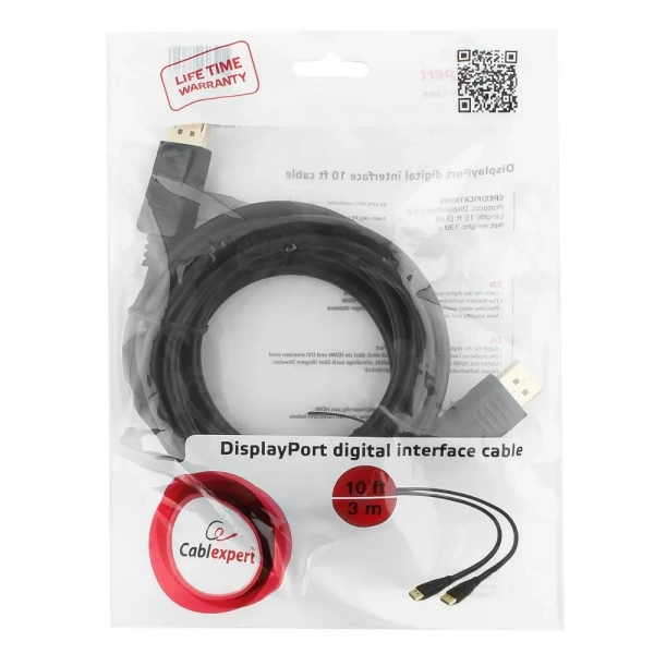 Кабель DisplayPort Cablexpert CC-DP-10 (DP 1.0, 3м, черный)