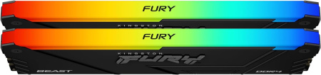 Оперативная память Kingston 2x8ГБ FURY Beast RGB DDR4 KF436C17BB2AK2/16 (3600МГц, XMP)