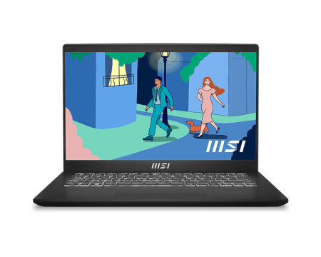 Ноутбук MSI MS-14J3 (Modern 14 C12M-248XBY-BB31215U8GXXDXX) 14" FHD IPS/i3-1215U/8GB/SSD512GB/Intel Iris Xe/720p/Backlit/WiFi/DOS/Classic Black