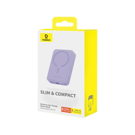 Внешний аккумулятор Baseus Magnetic Mini Air 10000mAh PPCXM10A (20W, сиреневый)