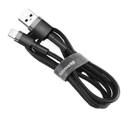 Кабель Baseus Kevlar Cable USB for Lightning, 2.4A, 0.5м, серый + черный
