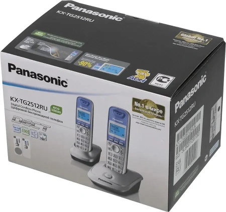 Радиотелефон Panasonic KX-TG2512RUN (база + 2 трубки)