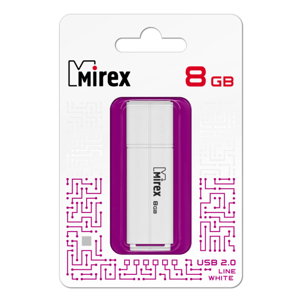 Флешка 8GB Mirex Color Blade Line USB 2.0 13600-FMULWH08 (белый)