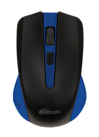 Мышь беспроводная Ritmix RMW-555, оптическая, 1 000 dpi (черный/синий)