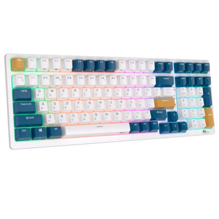 Беспроводная клавиатура Royal Kludge RK98 RGB (белый/синий/желтый, RK Brown)