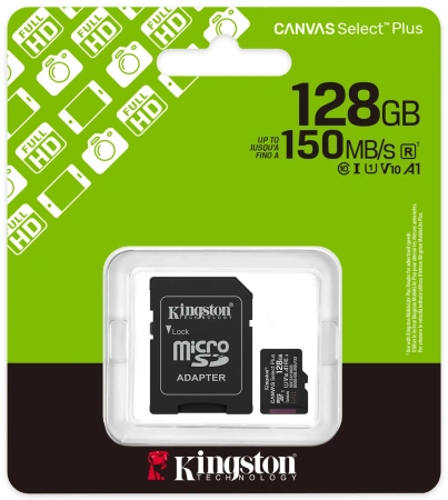 Карта памяти Kingston 128GB Canvas Select Plus microSDXC SDCS3/128GB