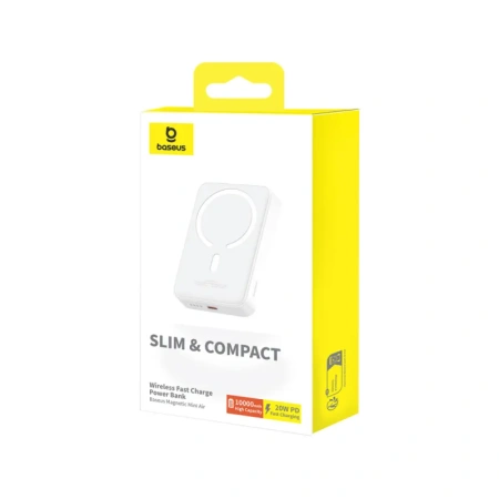 Внешний аккумулятор Baseus Magnetic Mini Air 10000mAh PPCXM10A (20W, белый)