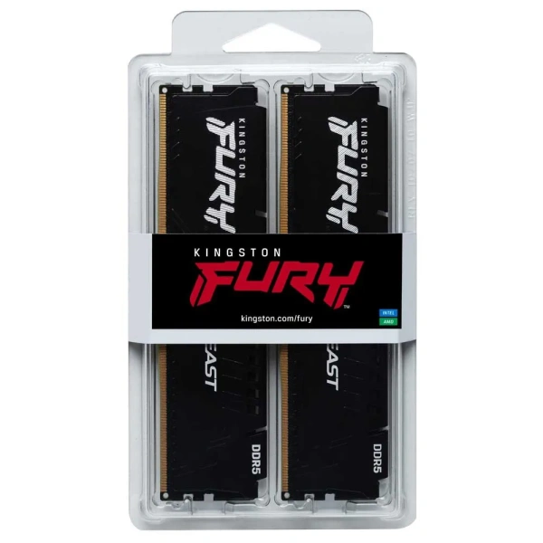 Оперативная память Kingston 2x32ГБ FURY Beast DDR5 KF564C32BBEK2-64 (6400МГц, EXPO)