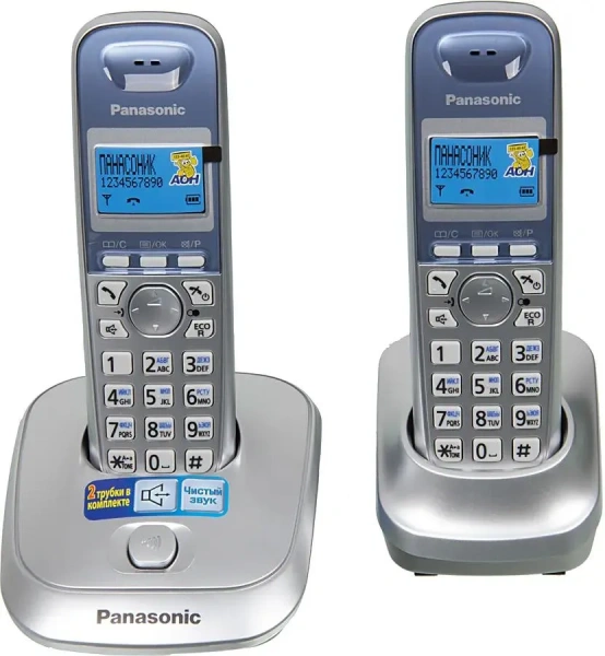 Радиотелефон Panasonic KX-TG2512RUS (база + 2 трубки)