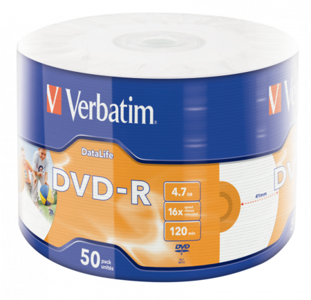 DVD-R диск Verbatim 4.7Gb 16x 43793 (50 шт.)