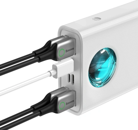 Внешний аккумулятор Baseus Amblight Digital Display 65W 30000mAh (белый)