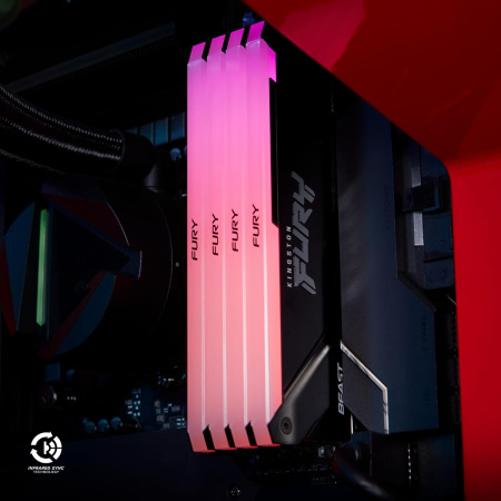 Оперативная память Kingston 2x8ГБ FURY Beast RGB DDR4 KF436C17BB2AK2/16 (3600МГц, XMP)