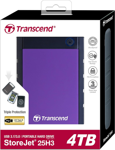 Внешний HDD-диск Transcend StoreJet 25H3P 4TB TS4TSJ25H3P