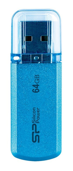 Флешка 64Гб Silicon-Power Helios 101 SP064GBUF2101V1B (USB 2.0, синий)