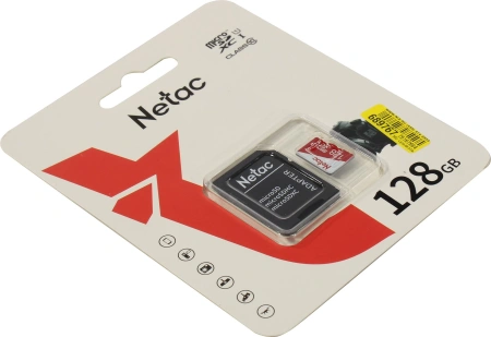 Карта памяти Netac 128GB P500 ECO microSDXC NT02P500ECO-128G-R (с адаптером)
