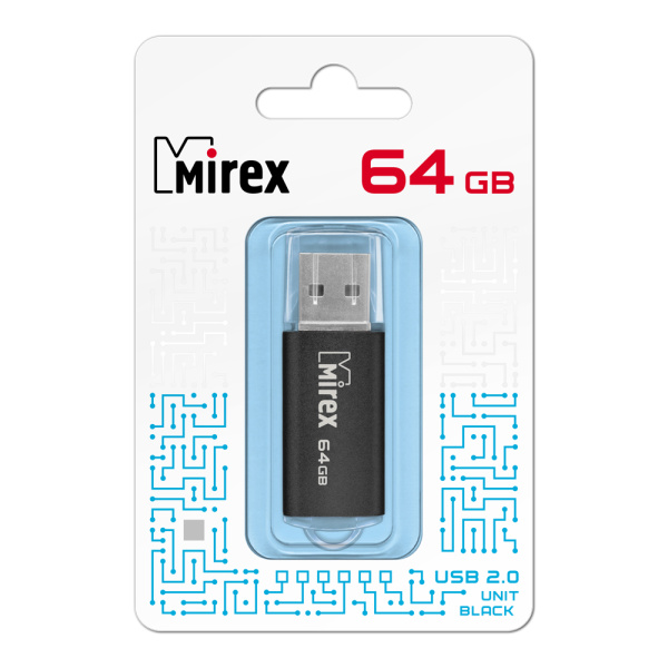 Флешка 64GB USB Flash Mirex UNIT (Черный)13600-FMUUND64