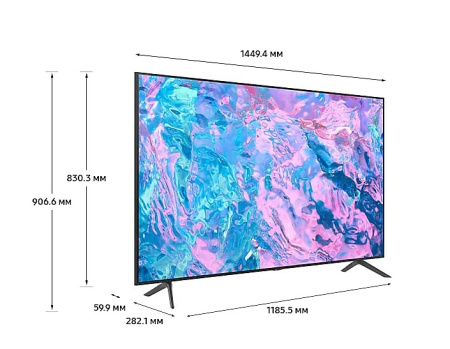 Телевизор Samsung Crystal UHD 4K CU7100 (65", 3840x2160 (4K UHD), VA, Smart TV (Samsung Tizen), Wi-Fi, Bluetooth, черный)