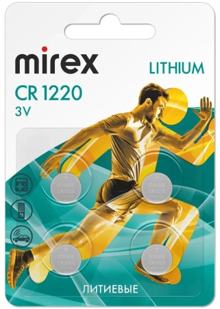 Батарейки Mirex CR1220 Lithium 23702-CR1220-E4 (4 шт)