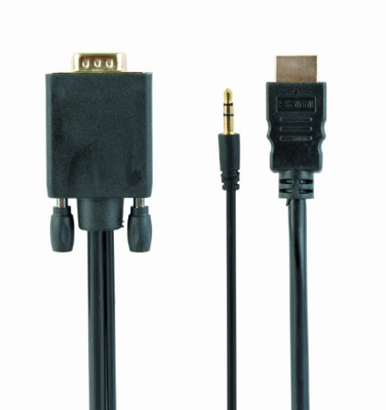Кабель HDMI - VGA - Jack 3.5 Cablexpert A-HDMI-VGA-03-6 (1.8м, черный)