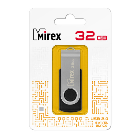 Флешки 32GB USB Flash Mirex Swivel (Черный) 13600-FMURUS32