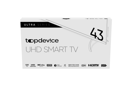 Телевизор Topdevice TDTV43BS06U_ML, 43", Smart TV, серый
