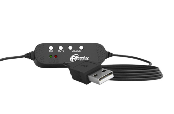 Наушники с микрофоном Ritmix RH-533 USB (черный)