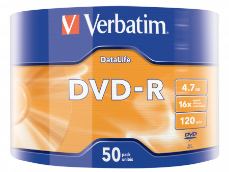Набор дисков DVD-R Verbatim DataLife Matt Silver 4.7Gb 16x (50 шт)
