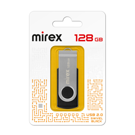 Флешка 128GB Mirex Color Blade Swivel Rubber USB 2.0 13600-FMURS128 (черный)