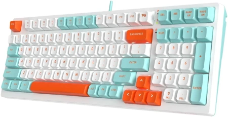 Клавиатура A4Tech Fstyler FS300 Panda Snorkeling (белый/бирюзовый)