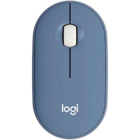 Мышь Logitech M350 Pebble (оптическия, 1000 dpi, 3 кнопки, цвет blueberry)