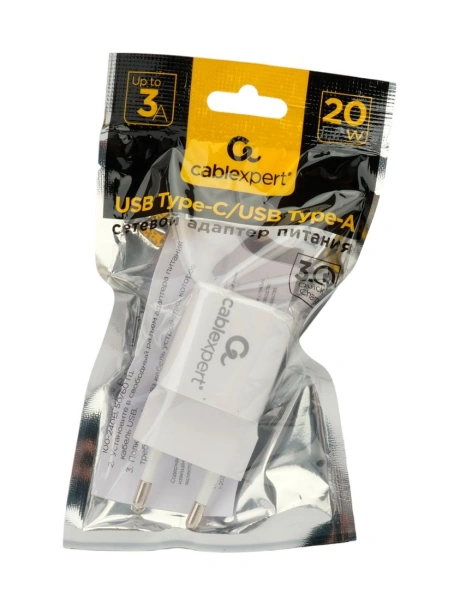 Сетевое зарядное Cablexpert MP3A-PC-46 (белый)