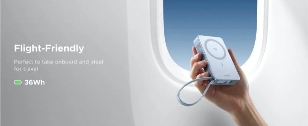 Внешний аккумулятор Ugreen MagFlow PB773 10000mAh (голубой)