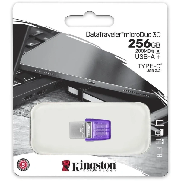 Флешка 256Gb USB3.2 Data Traveler microDuo 3C