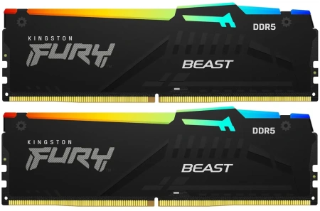 Оперативная память Kingston 2x16ГБ FURY Beast RGB DDR5 KF564C32BBEAK2-32 (6400МГц, EXPO)