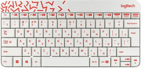 Беспроводной набор клавиатура + мышь Logitech MK240 Nano (белый/красный)