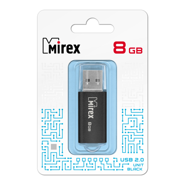 Флешка 8GB USB Flash Mirex UNIT (Черный) 13600-FMUUND08