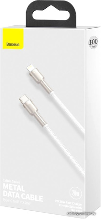 Кабель Type-C Baseus Cafule Series Metal Type-C to Lightning PD 20W 1.0м белый CATLJK-A02