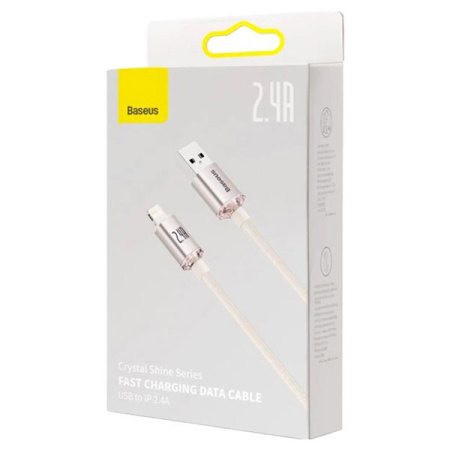 Кабель USB Type-A - Lightning Baseus Crystal Shine (USB 2.0, 2м, розовый)