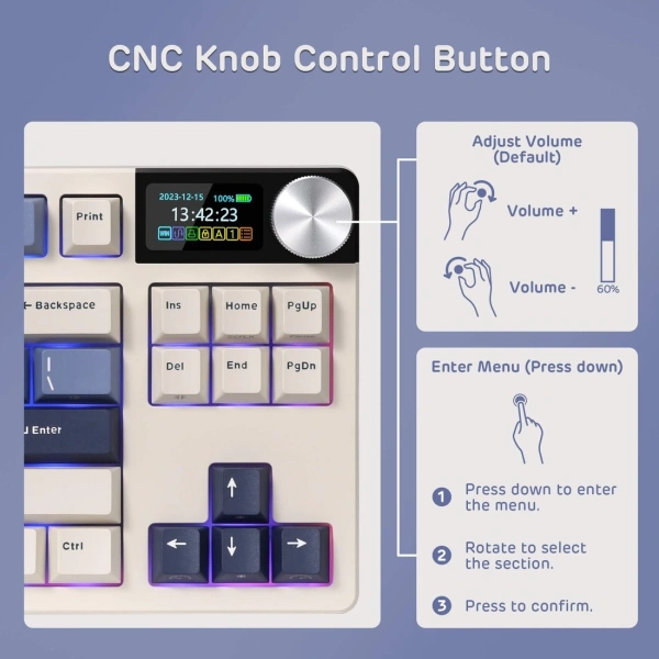 Клавиатура Royal Kludge S85 Horizon Blue (RK Beige)