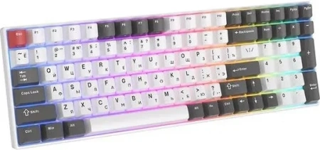 Беспроводная клавиатура Royal Kludge RK100 RGB (белый/серый/красный, RK Red)