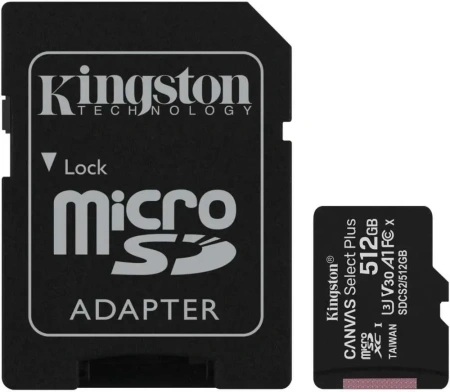 Карта памяти Kingston 512GB Canvas Select Plus microSDXC SDCS2/512GB (с адаптером)