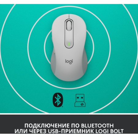 Мышь Logitech Signature M650 (оптическая, 4000 dpi, 5 кнопок, белая)
