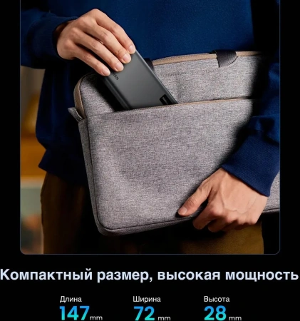 Портативное зарядное устройство Ugreen PB312 20000mAh (темно-серый)